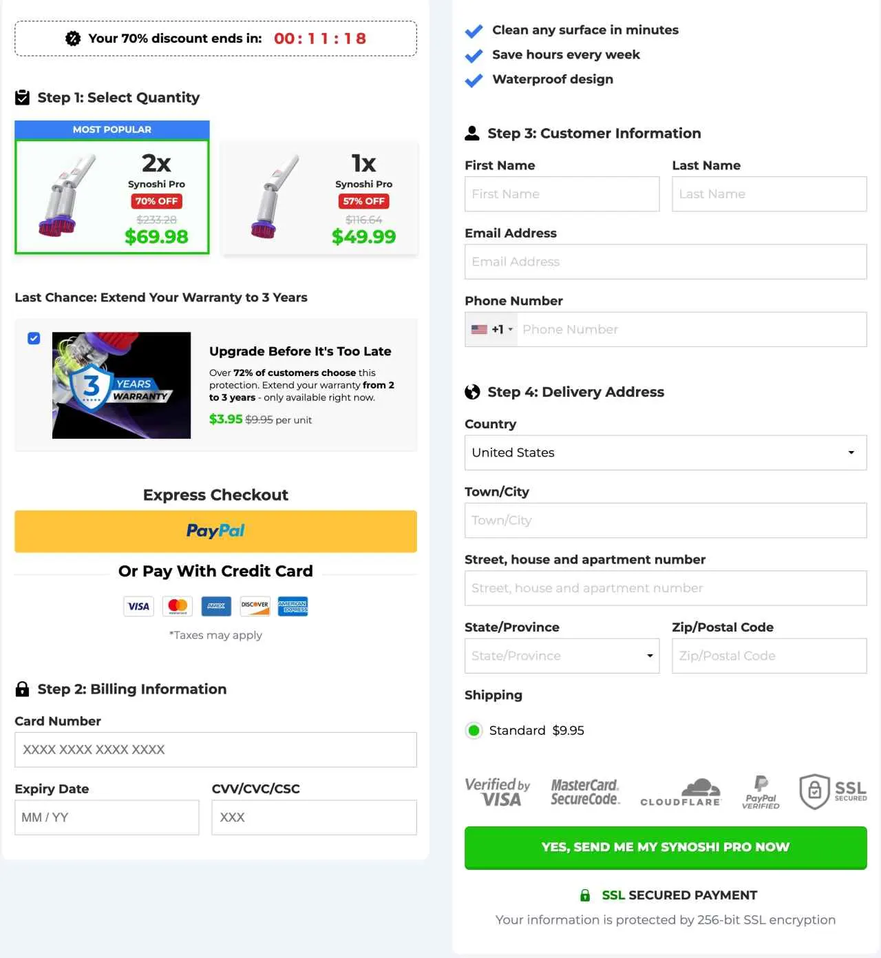 Synoshi Pro Secure Official Checkout Page